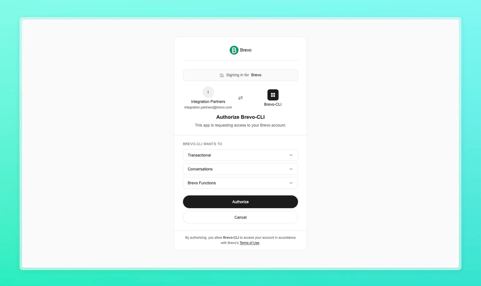 The consent screen a user sees when authorizing an OAuth app, listing the requested scopes
